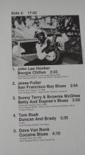 Jimmy Witherspoon, Lightnin Hopkins, Furry Lewis, Memphis Slim -John Lee Hooker, Jesse Fuller, Sonny Terry & Brown McGhee