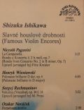 Shizuka Ishikawa / Josef Hala [Paganini , Wieniawski , Rachmaninov, Rossini ,Tedesco]-Famous Violin Encores