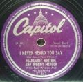 Margaret Whiting And Johnny Mercer-Baby, It's Cold Outside / I Never Heard You Say