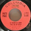 Patti Page-Drive In Movie / I'd Rather Be Sorry (That Safe All Alone)