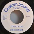 Larry Wright-Diggin Up The Road / It's Up To You