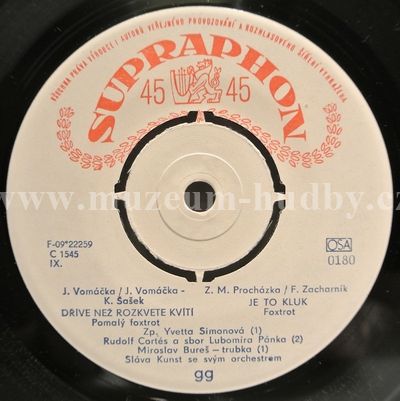 Yvetta Simonová, Rudolf Cortéz, Jarmila Veselá, Milan Martin A Kvarteto Divadlo Semafor