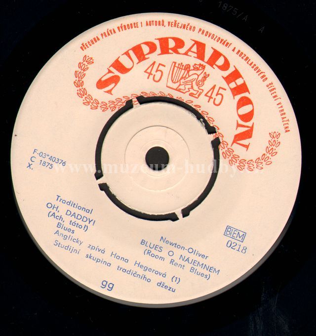 Hana Hegerová , Studijní Skupina Tradičního Džezu