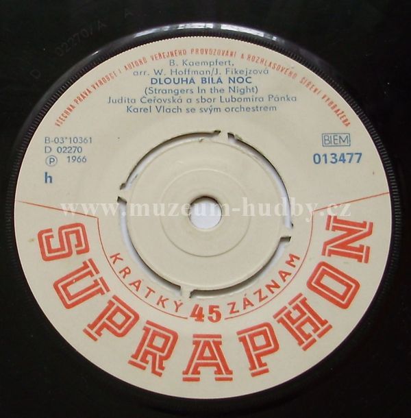 Karel Gott, Lubomír Pánek Singers, Karel Vlach Orchestra, Judita Čeřovská