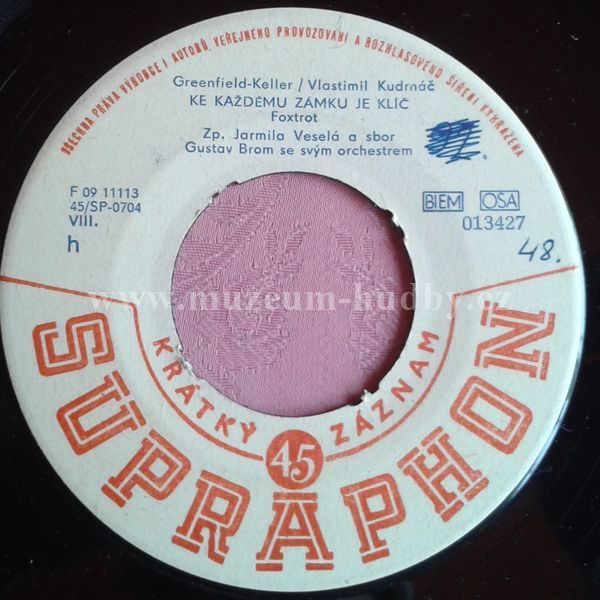 Jarmila Veselá, Gustav Brom Se Svým Orchestrem