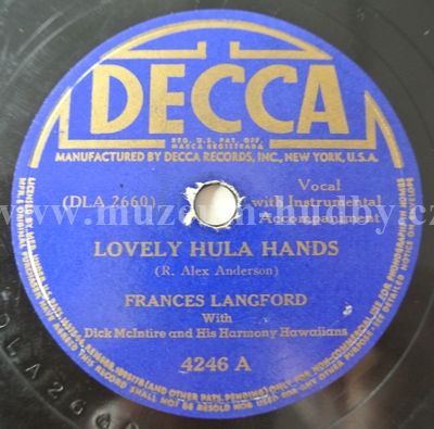 Frances Langford With Dick McIntire And His Harmony Hawaiians