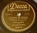Dick Haymes And The Song Spinners-In My Arms / It Can't Be Wrong