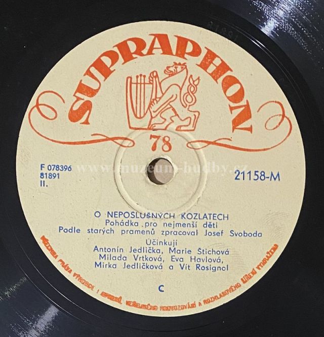 Antonín Jedlička, Marie Štichová, Milada Vrtková & další