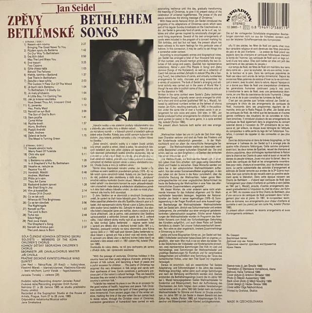 Jan Seidel / Kühnův Dětský Sbor / Pražské Dechové Kvinteto - Obrázek 2