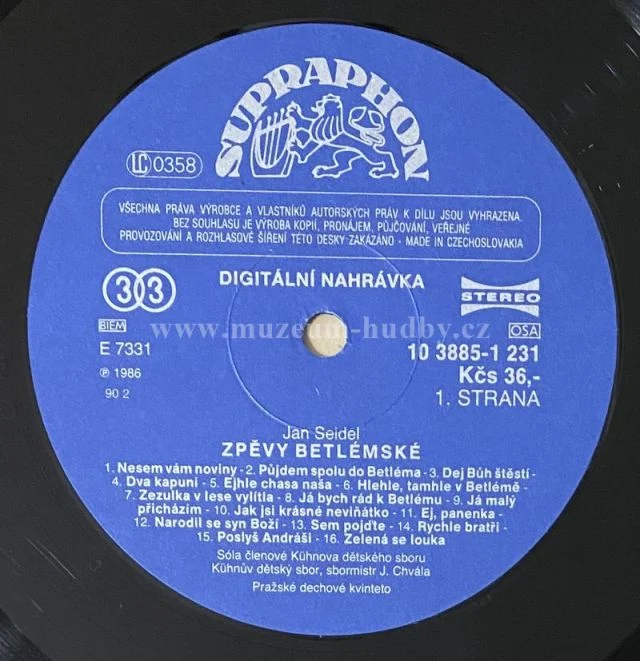 Jan Seidel / Kühnův Dětský Sbor / Pražské Dechové Kvinteto - Obrázek 4