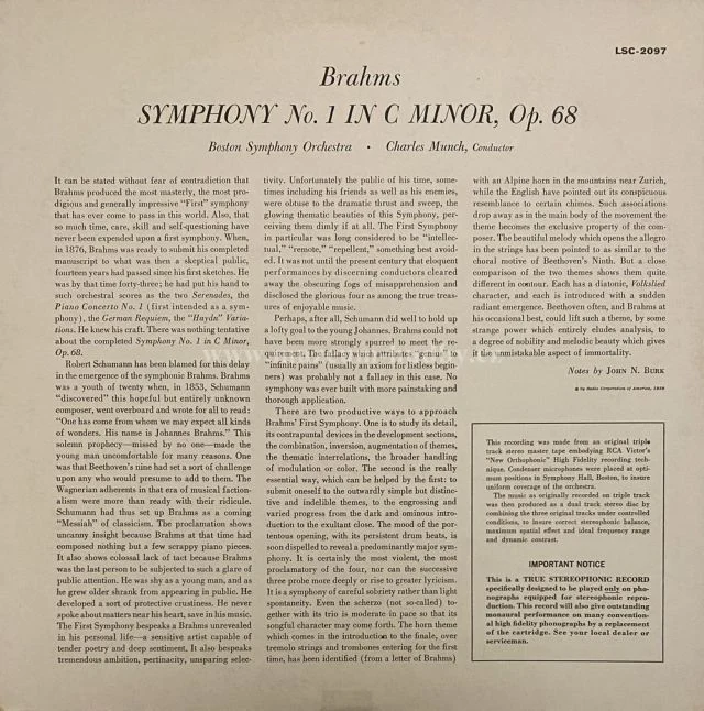 Johannes Brahms, Boston Symphony Orchestra, Charles Munch - Obrázek 2