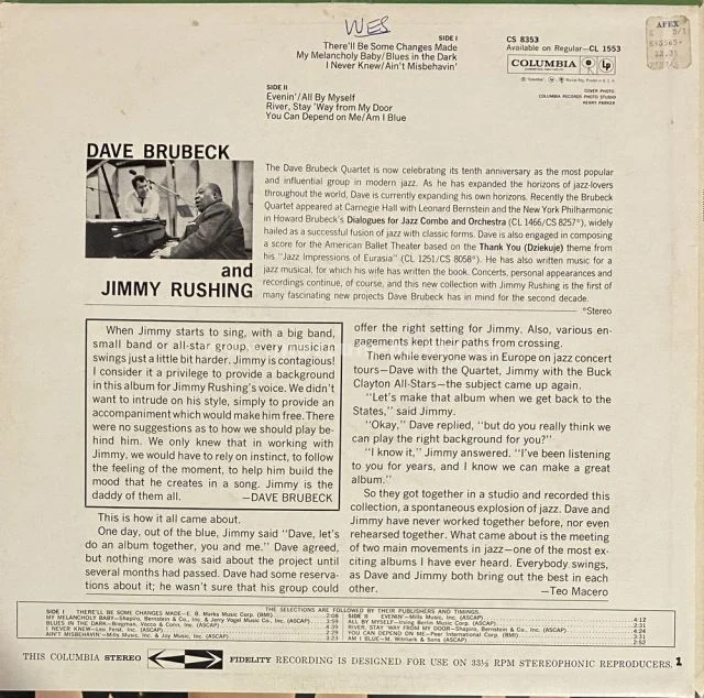 The Dave Brubeck Quartet Featuring Jimmy Rushing - Obrázek 2