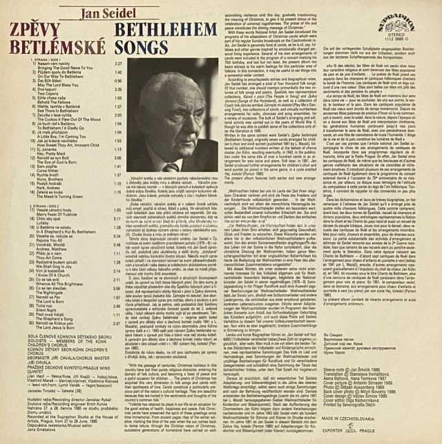 J. Seidel, Kühnův Dětský Sbor, Pražské Dechové Kvinteto, J. Chvála - Obrázek 2