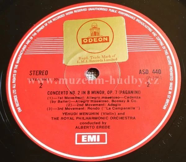 Paganini, Yehudi Menuhin, The Royal Philharmonic Orchestra, Alberto Erede - Obrázek 4