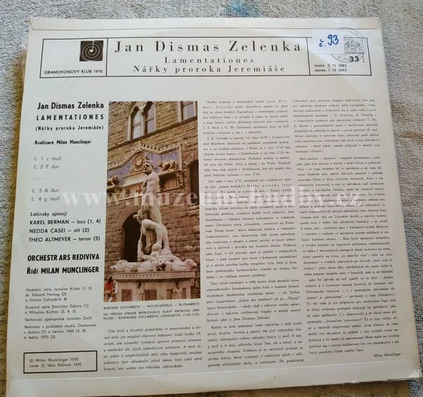 Jan Dismas Zelenka / Nedda Casei / Theo Altmeyer / Karel Berman, Ars Rediviva, Milan Munclinger - Obrázek 2