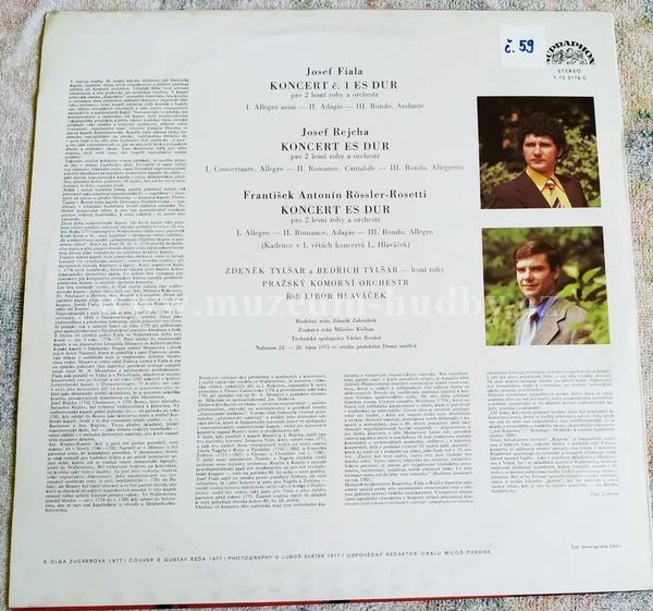 Fiala • Rejcha • Rössler-Rosetti | Zdeněk A Bedřich Tylšarové, Pražský Komorní Orchestr, Libor Hlaváček - Obrázek 2