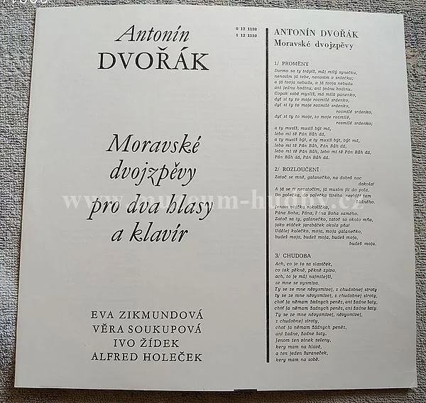 Antonín Dvořák - Eva Zikmundová, Ivo Žídek, Věra Soukupová, Alfred Holeček - Obrázek 3