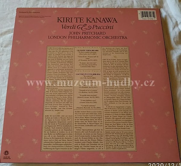 Verdi / Puccini - Kiri Te Kanawa, John Pritchard, London Philharmonic Orchestra - Obrázek 2