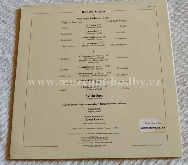 Richard Strauss, Sylvia Sass, Hungarian State Orchestra, Ervin Lukács - Obrázek 3