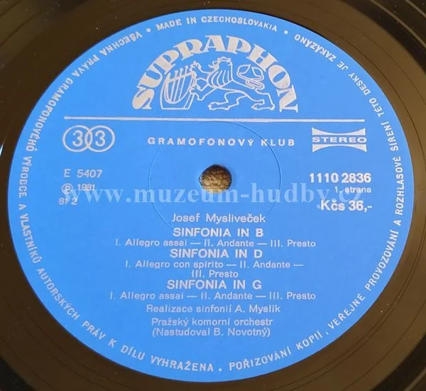 Josef Mysliveček, Prague Chamber Orchestra - Obrázek 3