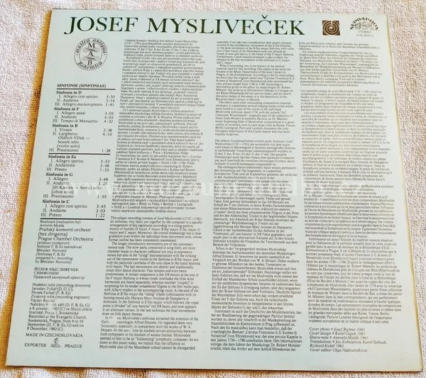 Josef Mysliveček, Prague Chamber Orchestra - Obrázek 2