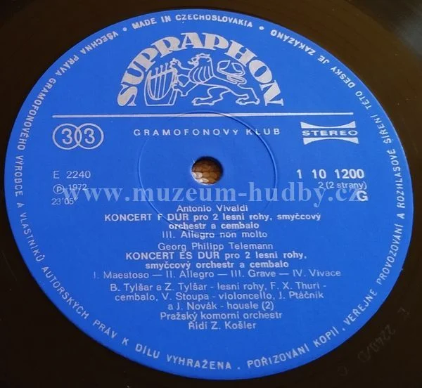 Haydn, Vivaldi, Telemann > Bedřich Tylšar > Zdeněk Tylšar > Pražský Komorní Orchestr > Zdeněk Košler - Obrázek 4