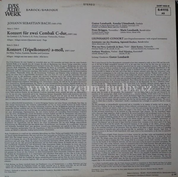 Johann Sebastian Bach - Leonhardt-Consort, Gustav Leonhardt - Obrázek 2
