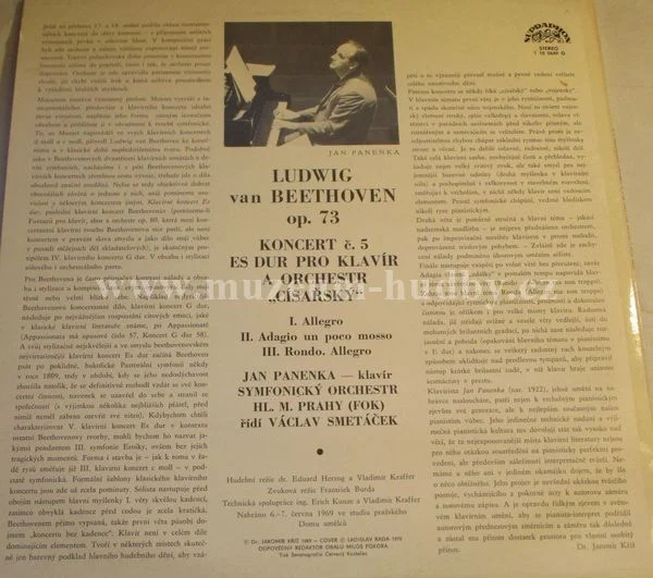 Beethoven, Jan Panenka, Prague Symphony Orchestra Václav Smetáček - Obrázek 2
