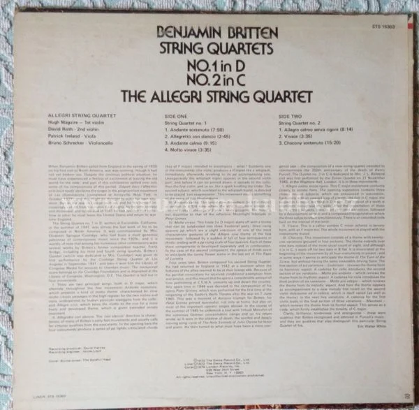 Britten - Allegri String Quartet - Obrázek 2