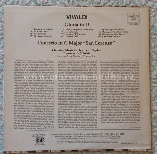 Vivaldi, Chamber Music Orchestra Of Naples, Emanuele Di Pareira - Obrázek 2