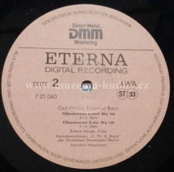 More Images Carl Philipp Emanuel Bach, Eckart Haupt, Kammerorchester »C. Ph. E. Bach« Der Deutschen Staatoper Berlin* , Dirigent: Hartmut Haenchen - Obrázek 5