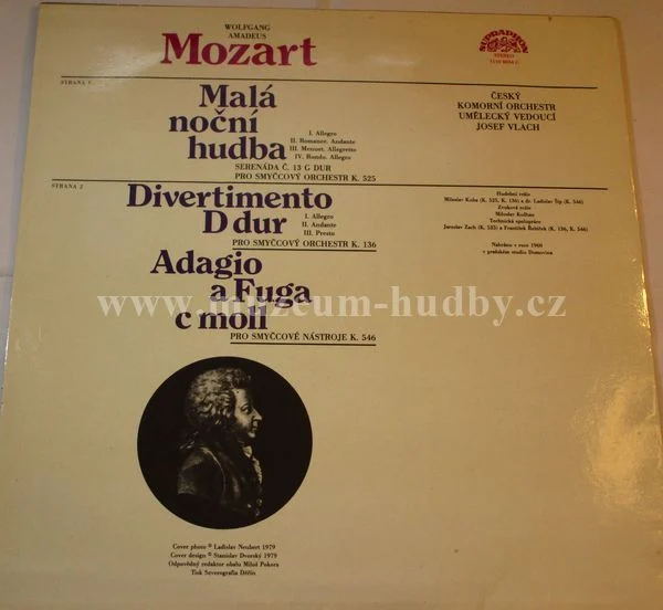 Wolfgang Amadeus Mozart, Český Komorní Orchestr Umělecký Vedoucí Josef Vlach - Obrázek 2