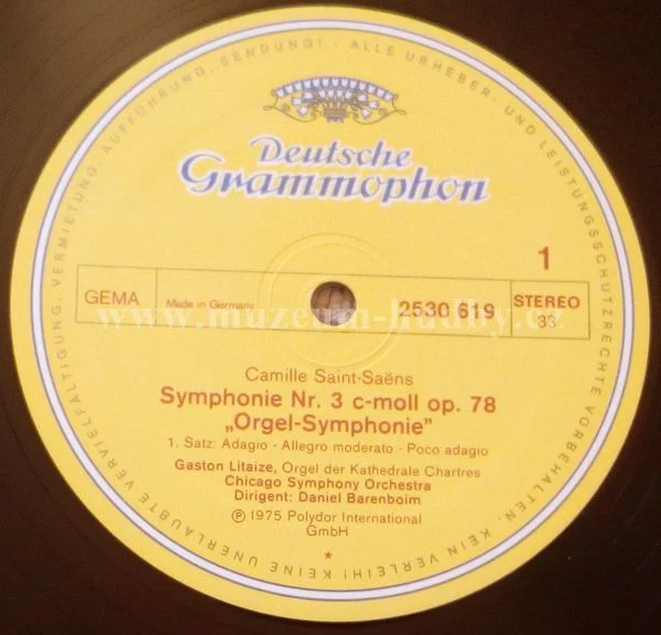Camille Saint-Saëns – Gaston Litaize · Orchestre Symphonique De Chicago, Daniel Barenboim - Obrázek 3