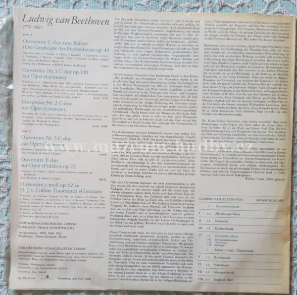 Ludwig van Beethoven, Gewandhausorchester Leipzig, Franz Konwitschny - Obrázek 2