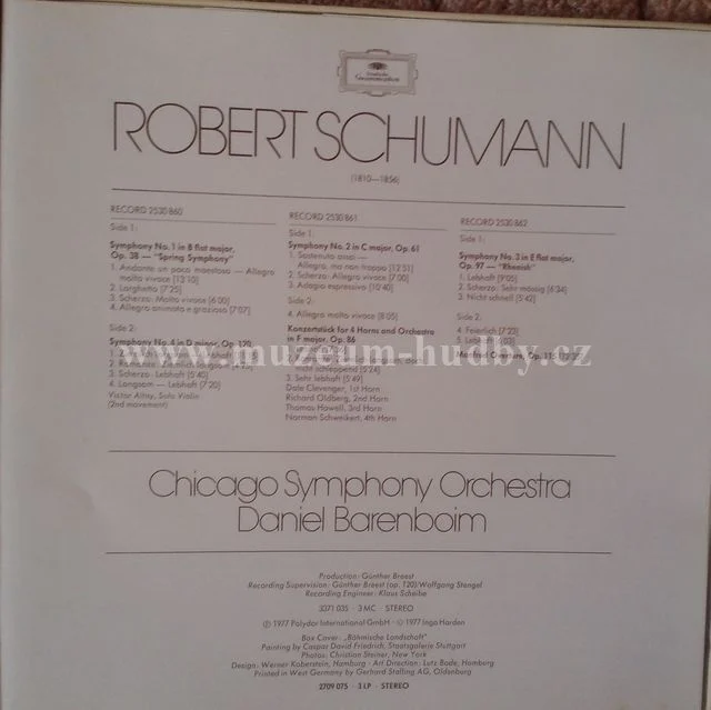 Daniel Barenboim, The Chicago Symphony Orchestra, Robert Schumann - Obrázek 2