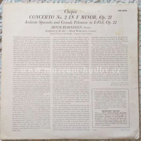 Artur Rubinstein, Chopin - Obrázek 2