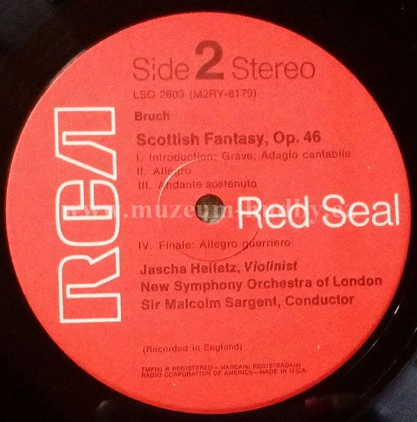 Heifetz, Bruch, Vieuxtemps, New Symphony Orchestra Of London, Sir Malcolm Sargent - Obrázek 4