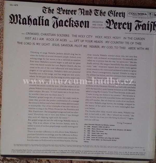 Mahalia Jackson With Orchestra And Choir Conducted By Percy Faith - Obrázek 2