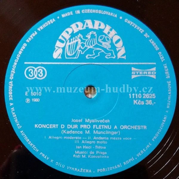 Josef Mysliveček, Karel Stamic, Jan Hecl, Musici De Praga, Miloš Konvalinka - Obrázek 3