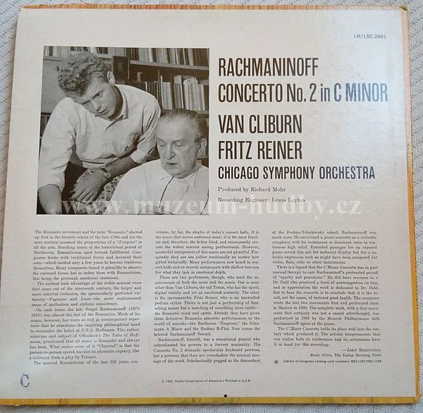 Rachmaninoff : Van Cliburn, Fritz Reiner, Chicago Symphony - Obrázek 2