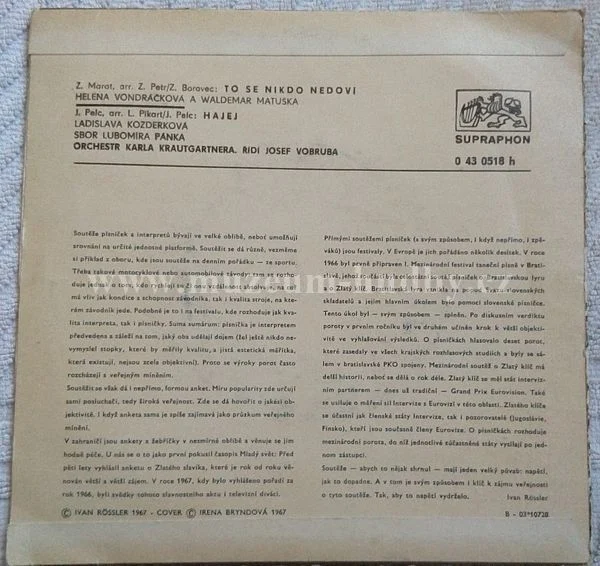 Helena Vondráčková A Waldemar Matuška / Ladislava Kozderková - Obrázek 2