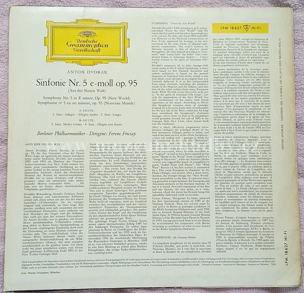Anton Dvořák ? Berliner Philharmoniker ? Dirigent: Ferenc Fricsay - Obrázek 2