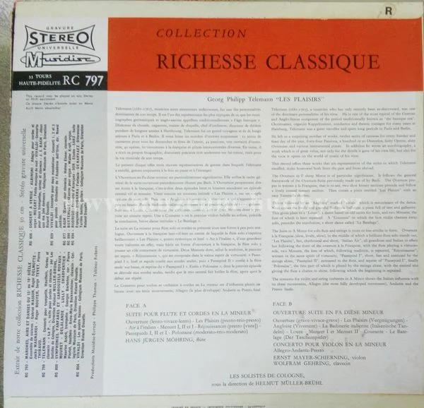 Georg Philipp Telemann, Cologne Soloists Ensemble, Helmut Müller-Brühl - Obrázek 2