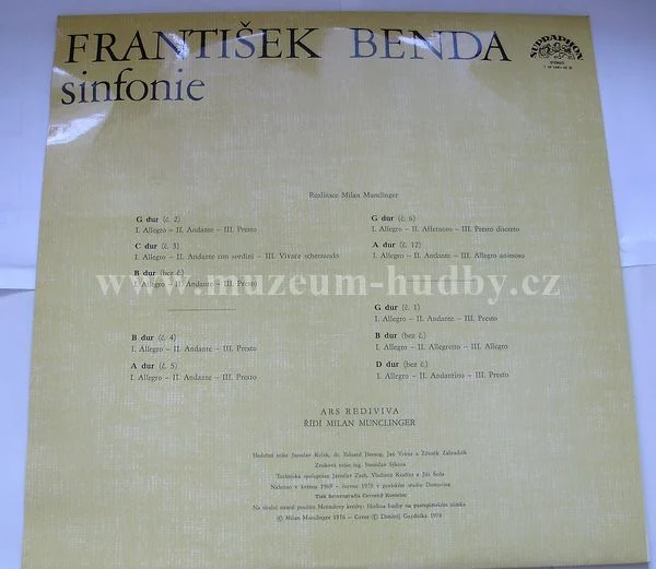 František Benda, Ars Rediviva Ensemble, Milan Munclinger - Obrázek 4