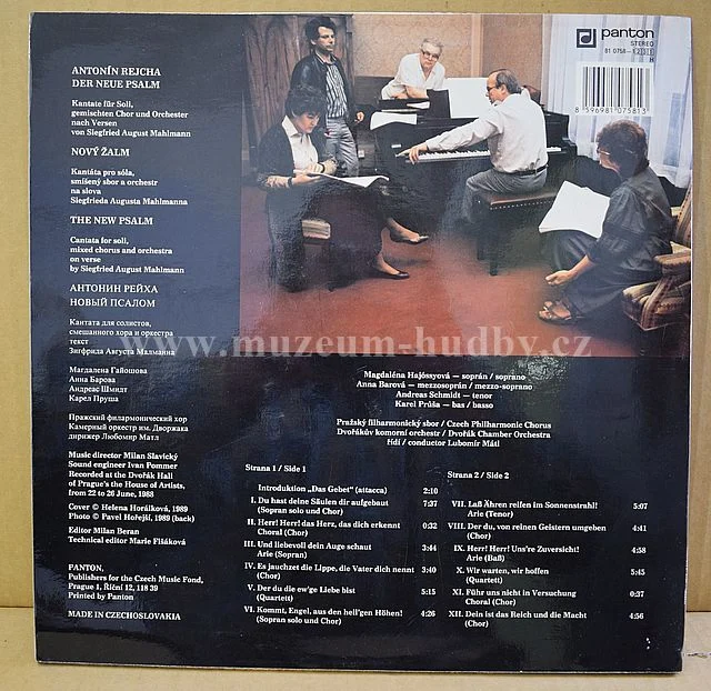 Antonín Rejcha, Hajóssyová, Barová, Schmidt, Průša, Prager Philharmonischer Chor, Dvořák-Kammerorchester, Lubomír Mátl - Obrázek 2