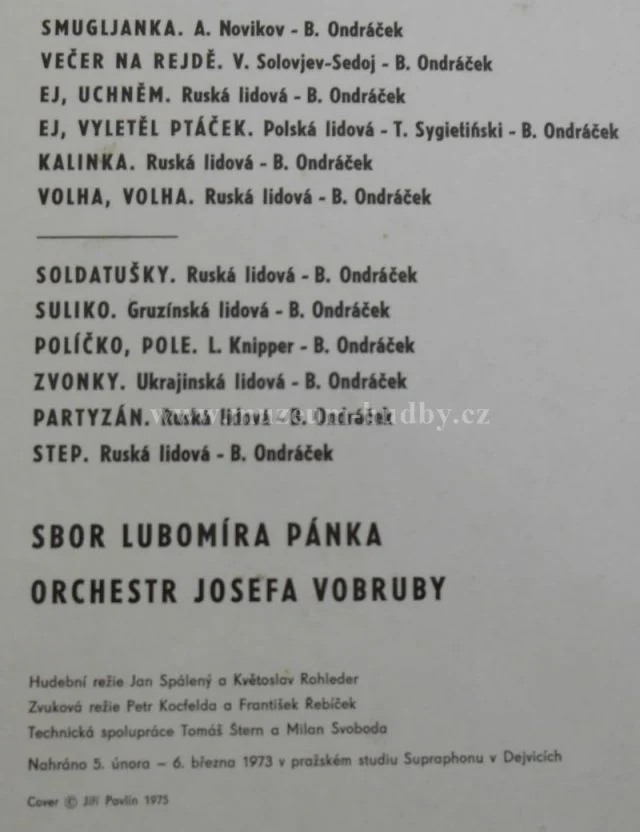 Orchestr Josefa Vobruby, Sbor Lubomíra Pánka - Obrázek 3