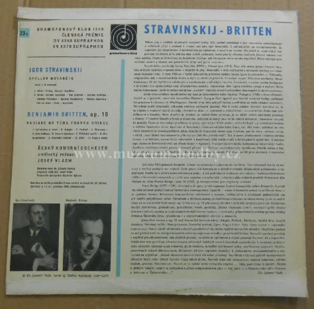 Stravinskij / Britten / Cesky Komorni Orchestr /Josef Vlach - Obrázek 2