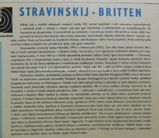 Stravinskij / Britten / Cesky Komorni Orchestr /Josef Vlach - Obrázek 5