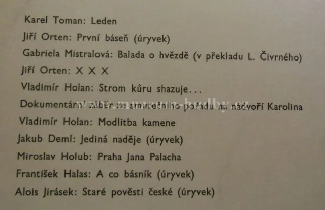 Jan Palach / Vladimir Holan / Frantisek Halas / Alois Jirasek / Radovan Lukavsky / Jan Triska / Vaclav Voska - Obrázek 3