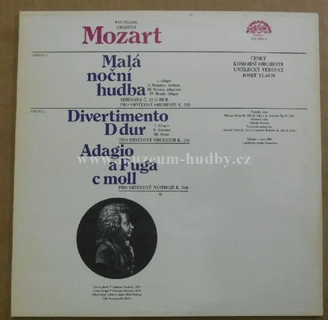Wolfgang Amadeus Mozart, Český Komorní Orchestr Umělecký Vedoucí Josef Vlach - Obrázek 2